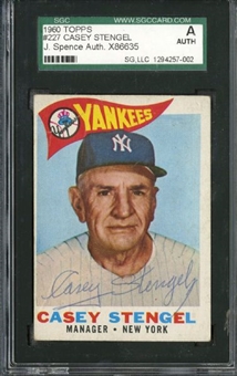 1960 Topps #227 Casey Stengel Signed Baseball Card